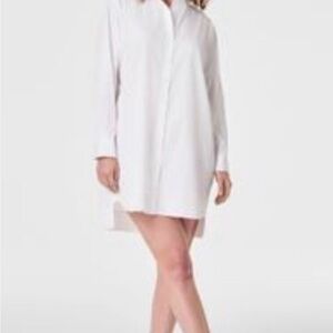 SPANX White long sleeve shirt dress